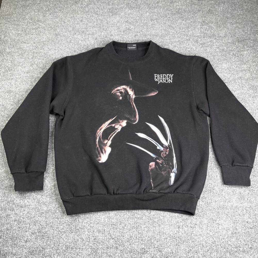 Shoe Palace Freddy vs Jason Sweatshirt Men's Large Black Horror Movie Crew